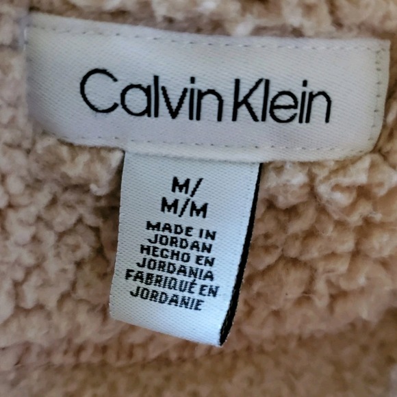 Calvin Klein Zip Up Jacket Size M Terry Cloth Feel Peach Pink Colored - Picture 3 of 6